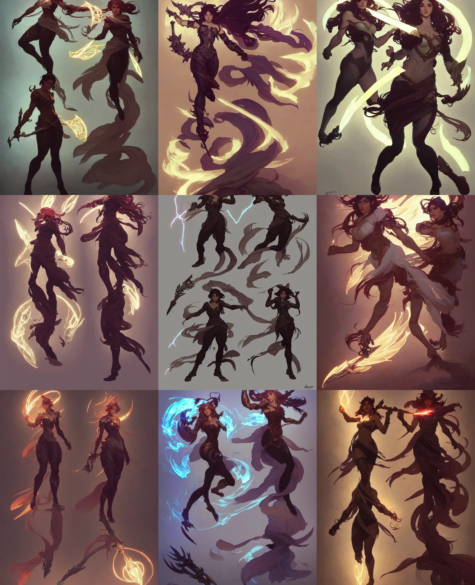 Prompt: a character concept art by illustrator at riot games, by artgerm, greg rutkowski and alphonse mucha. arcane!! dynamic pose, full body!! clear portrait of a league of legends hero!! fantasy weapon!! light effect. hyper detailed. glowing lights!! lineart. intricate, elegant, digital painting, artstation, smooth, sharp focus