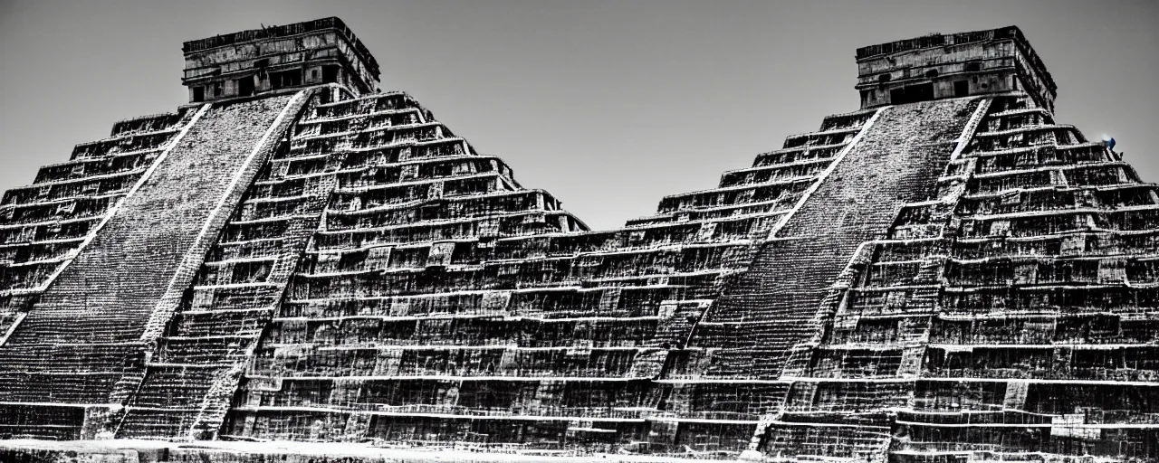 Prompt: spaghetti growing on top of chichen itza, fine detail, sigma 2 0 mm, in the style of michael kenna, kodachrome