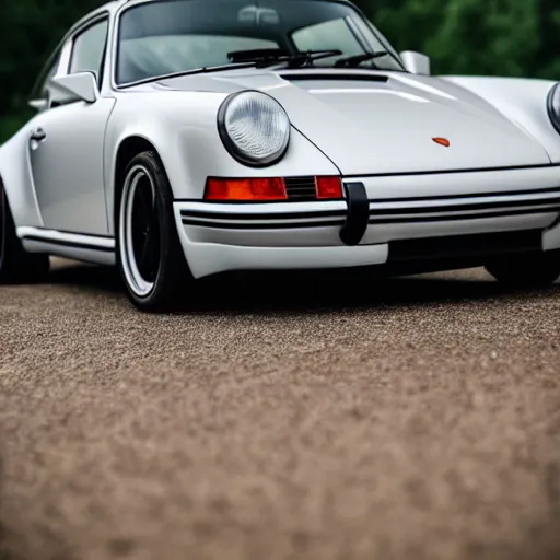 Image similar to close up photo of a porsche 9 1 1 9 6 4 carrera 2, cinematic, shallow dof, 3 5 mm, 4 k, macro