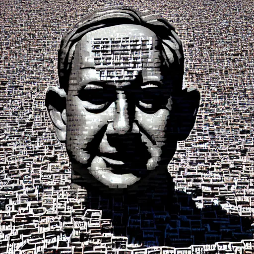 Image similar to a giant benjamin netanyahu head sculpture in the sea made out of thousands of small hamburgers, long shot, hyper detailed, hyper realistic, ray tracing, 8 k resolution, sharp focus, realistic water, award winning