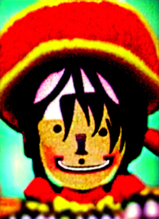 Image similar to photograph of a luffy face, depth of field, focus,