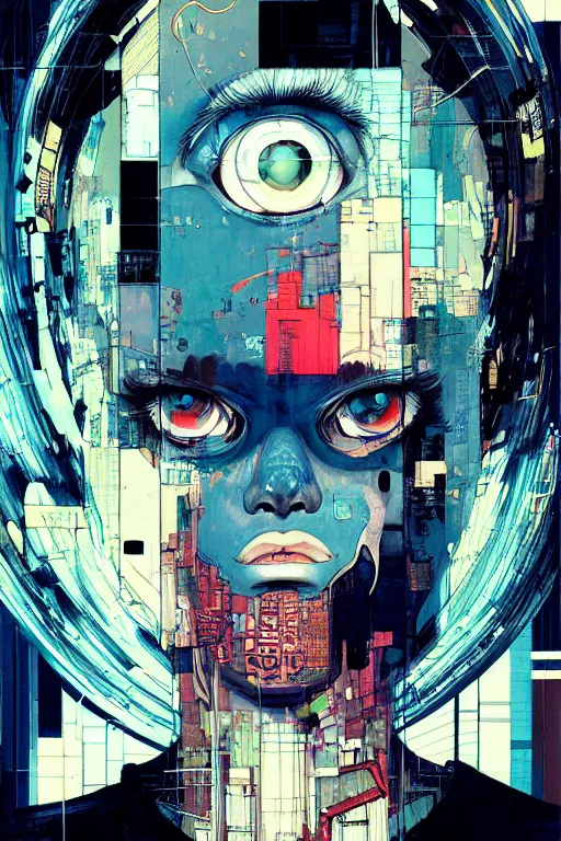 Image similar to prompt : city punk portrait soft light painted by james jean and katsuhiro otomo and erik jones, inspired by akira anime, smooth face feature, intricate oil painting, high detail illustration, sharp high detail, manga and anime 1 9 9 9