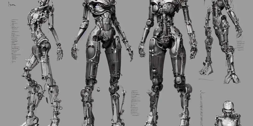 Image similar to bone head design girl full body cyborg , character sheet, Moebius, Greg Rutkowski, Zabrocki, Karlkka, Jayison Devadas, Phuoc Quan, trending on Artstation, 8K, ultra wide angle, zenith view, pincushion lens effect.