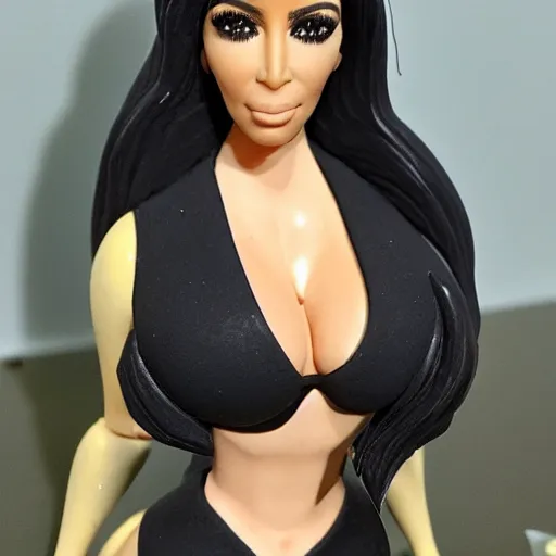 Prompt: kim kardashian as a toy figure.