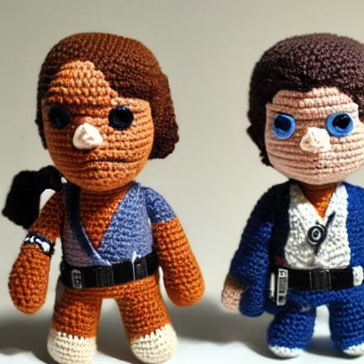 Prompt: a crochet of han solo, very detailed