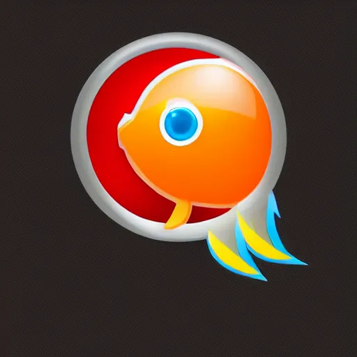 Image similar to web browser icon with a goldfish