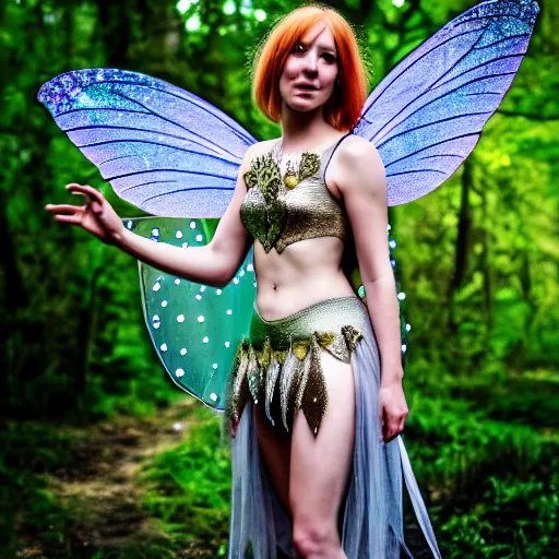 Image similar to photo of a real-life beautiful fairy with bejewelled armour
