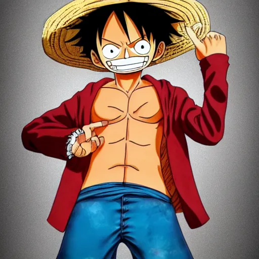 Prompt: luffy from one piece as a real human, photorealistic, posing shot