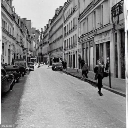 Image similar to une rue de paris en 1 9 6 0