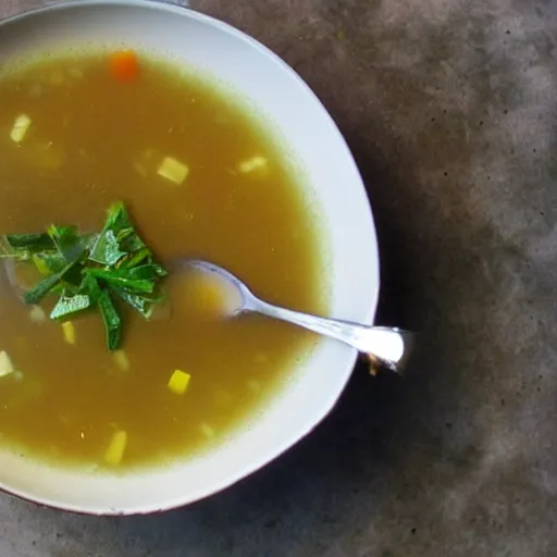 Prompt: delicious steamy glass shard soup