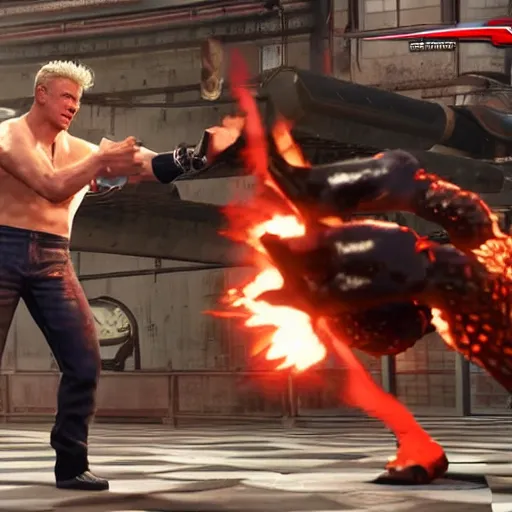 Prompt: gordon ramsay in tekken 7, gameplay, fighting game,