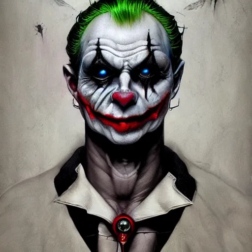 Prompt: lofi giger joker portrait, Pixar style, by Tristan Eaton Stanley Artgerm and Tom Bagshaw.