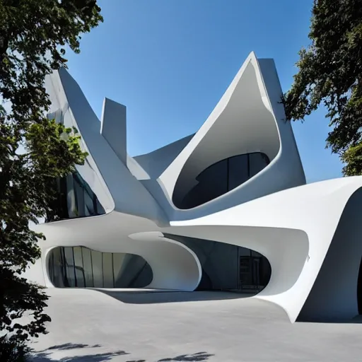 Image similar to house designed by zaha hadid