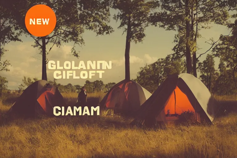 Image similar to new glowing camp life album cover, film, gradient