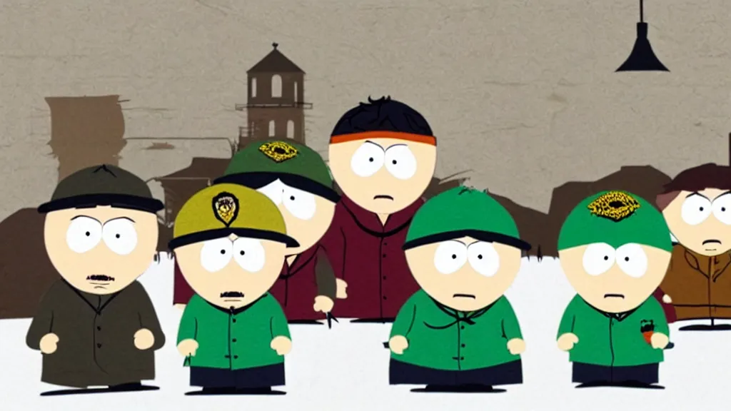 Prompt: south park dressed like the peaky blinders