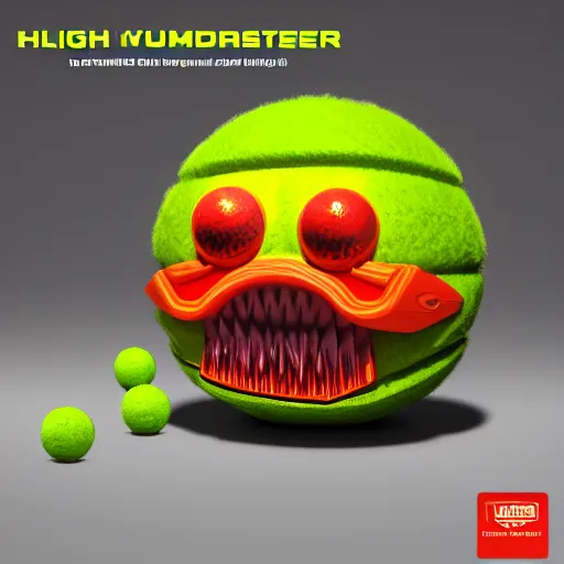 Prompt: high quality 3 d render cyberpunk very tennis ball monster highly detailed, unreal engine cinematic smooth,, basil gogos, chalk, low angle, uhd 8 k, sharp focus, illustrated by basil gogos