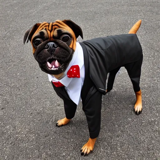 Prompt: dog wearing a suit