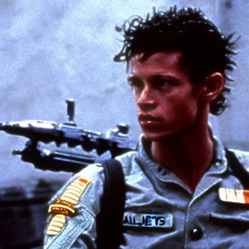 Prompt: soldier, still from the movie aliens