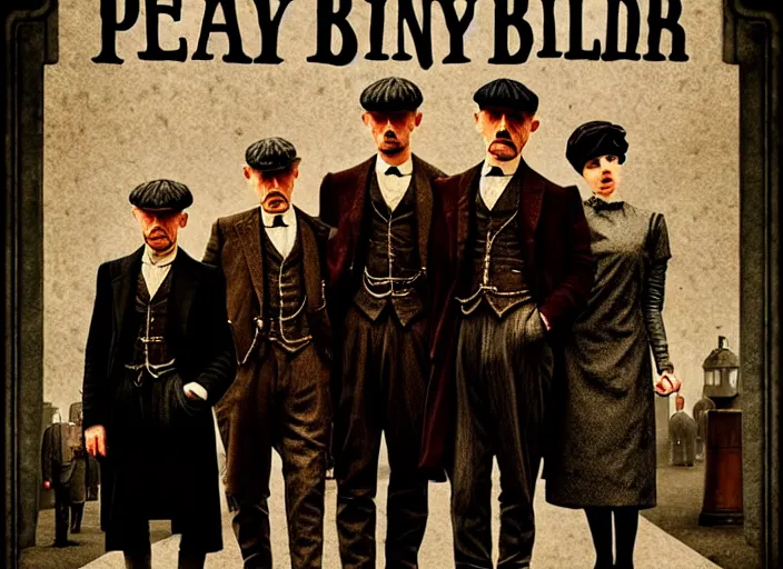 Image similar to peaky blinders crew made of shimps, poster, matte painting, 3 - d highly detailed, in the style of mark ryden,