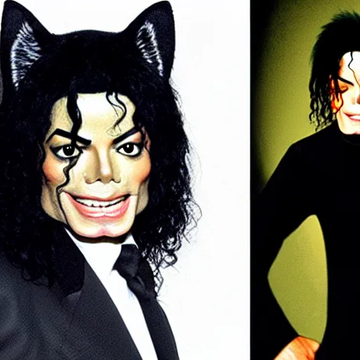 Image similar to michael jackson in a cat suit