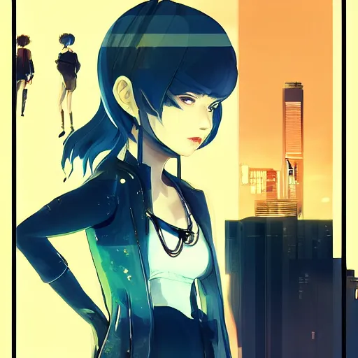 Image similar to Frequency indie album cover, luxury advertisement, white and navy colors. highly detailed post-cyberpunk sci-fi close-up detective mercenary cyborg girl in asian city in style of cytus and deemo, mysterious vibes, by Ilya Kuvshinov, by Greg Tocchini, nier:automata, set in half-life 2, beautiful with eerie vibes, very inspirational, very stylish, with gradients, surrealistic, dystopia, postapocalyptic vibes, depth of filed, mist, rich cinematic atmosphere, perfect digital art, mystical journey in strange world, beautiful dramatic dark moody tones and studio lighting, shadows, bastion game, arthouse