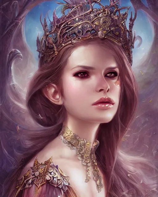 Image similar to a beautiful female fantasy portrait by Laura Sava