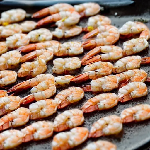 Image similar to cooked shrimp marching in formation, with bayonets, army uniforms