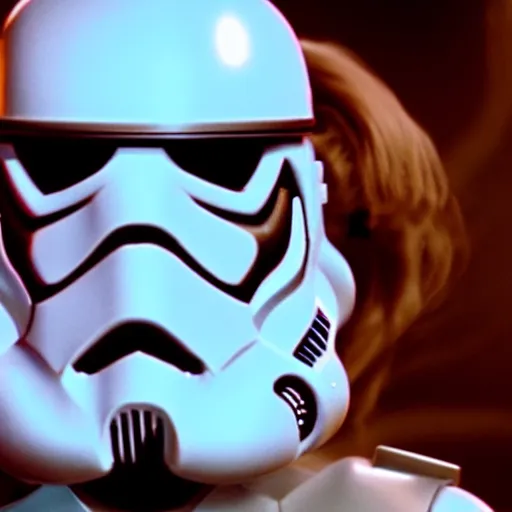 Image similar to lana del rey as a storm trooper in'star wars ', no helmet, cinematic scene, cinematic lighting, 3 5 mm