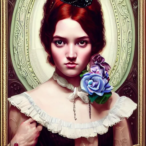 Prompt: lofi ghot victorian portrait, Pixar style, by Tristan Eaton Stanley Artgerm and Tom Bagshaw.