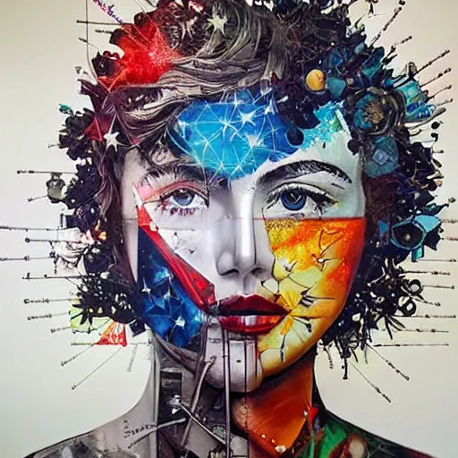 Prompt: A beautiful sculpture. stars and planets by Sandra Chevrier and bastien, intuitive