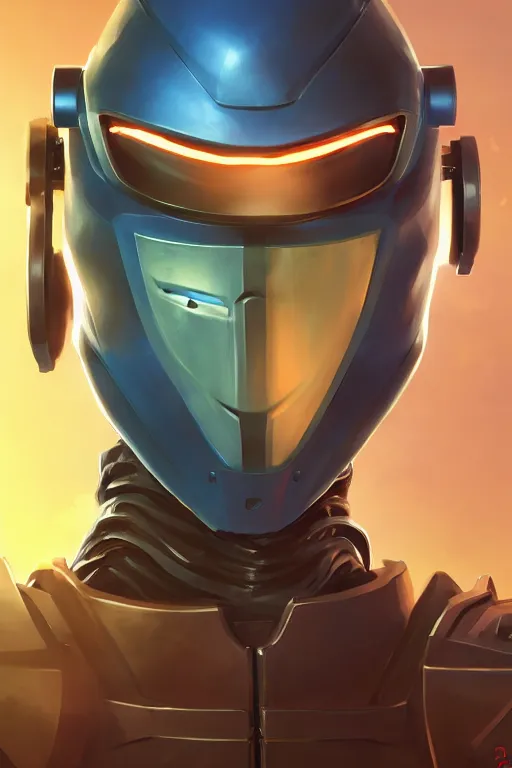 Image similar to epic mask helmet robot ninja portrait stylized as fornite style game design fanart by concept artist gervasio canda, behance hd by jesper ejsing, by rhads, makoto shinkai and lois van baarle, ilya kuvshinov, rossdraws global illumination radiating a glowing aura global illumination ray tracing hdr render in unreal engine 5