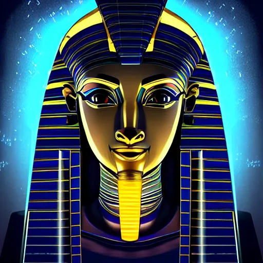 Image similar to egypt god, anubis, light beams, light lines, head, light circles, artstation, highly detailed, perfect lightning, pyramid, amon ra, crystall, vector, digital art, concept art