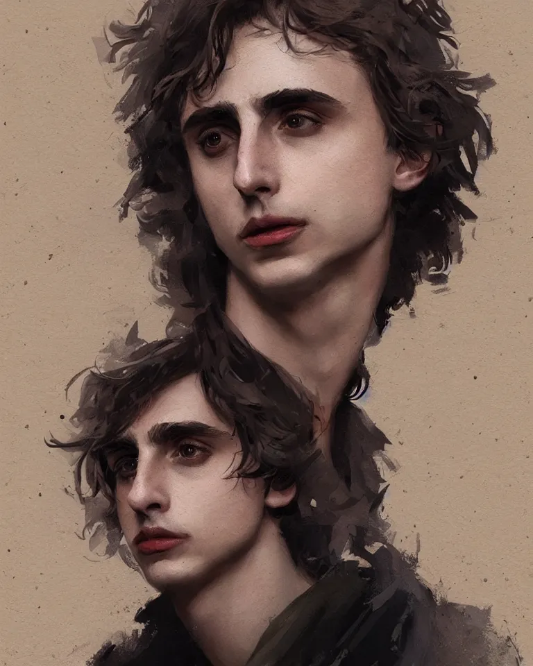 Prompt: portrait of timothy chalamet, artstation, greg rutkowski, 4 k, concept art, matte painting