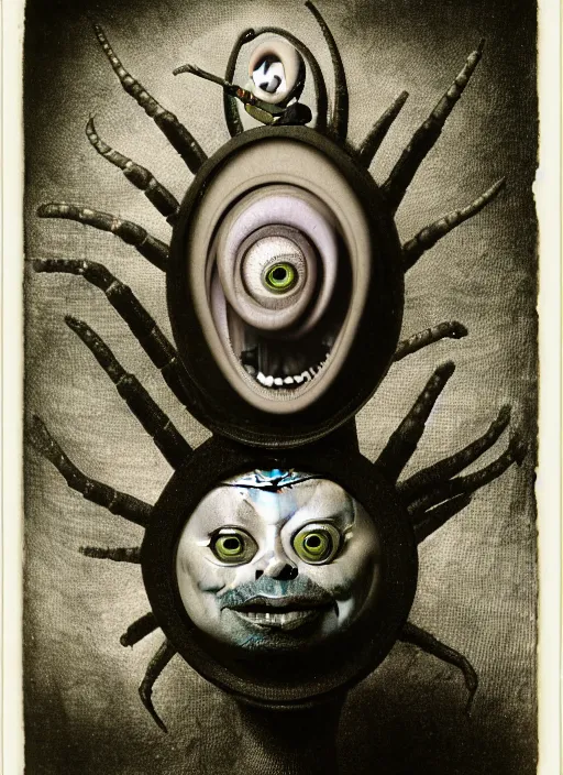 Image similar to photograph of mike wazowski by hieronymus bosch, joel peter witkin, misha gordin, gustave dore, matte painting