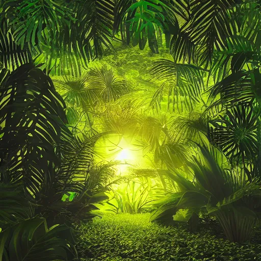 Image similar to jungle made out of light