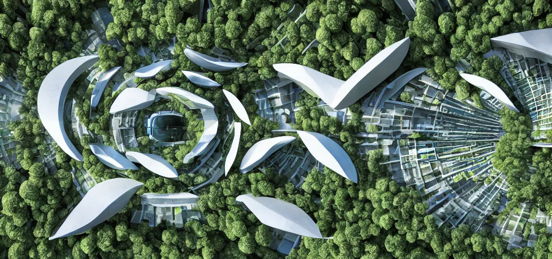 Image similar to photography of a futuristic landscape of a solarpunk city in the middle of the jungle designed by alvar aalto and taras shevchenko and le corbusier