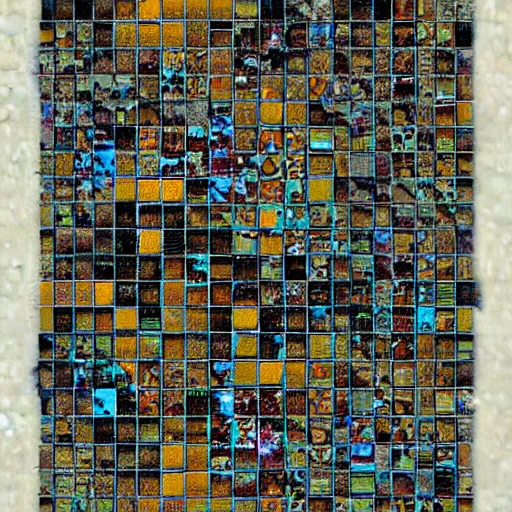 Image similar to Cellular Automata, Mosaic, Greg Rutkowski