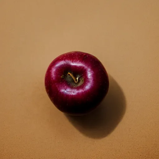 Prompt: an apple floating in chocolate milk 8k photo macro