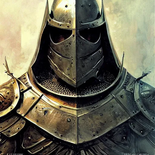 Image similar to dark souls knight as fantasy knight, realistic closeup portrait art by norman rockwell and donato giancola and greg rutkowski, symmetry!!