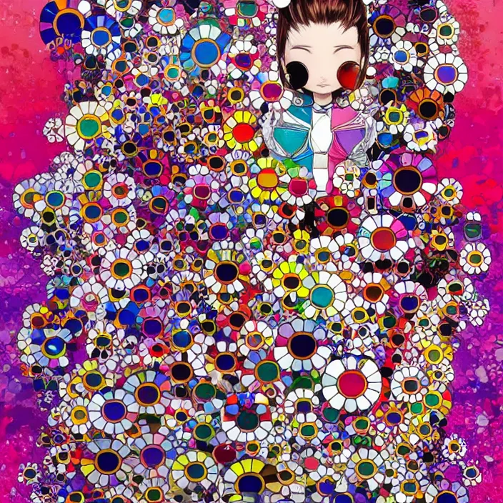 Prompt: future fashion, feminine, full body, western, vibrant, slick, global wisdom, hd, digital art, concept art, art station, by takashi murakami, by james gurney