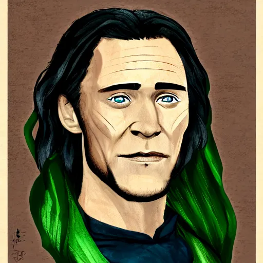 Image similar to Loki of Asgard, portrait