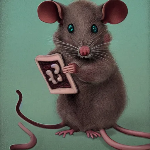 Image similar to surreal lovecraftian mouse