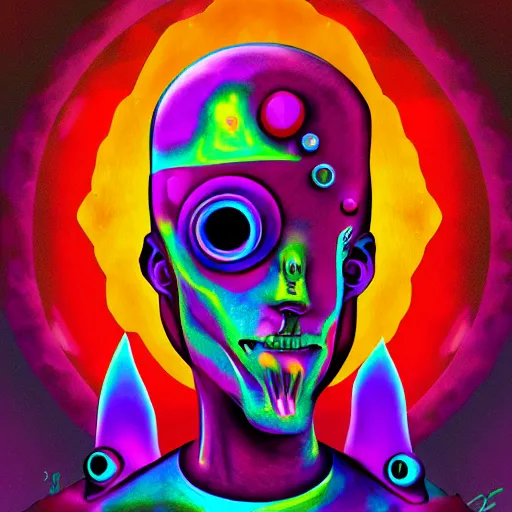 Prompt: 👽 🤖 psychedelic style, surreal, digital painting