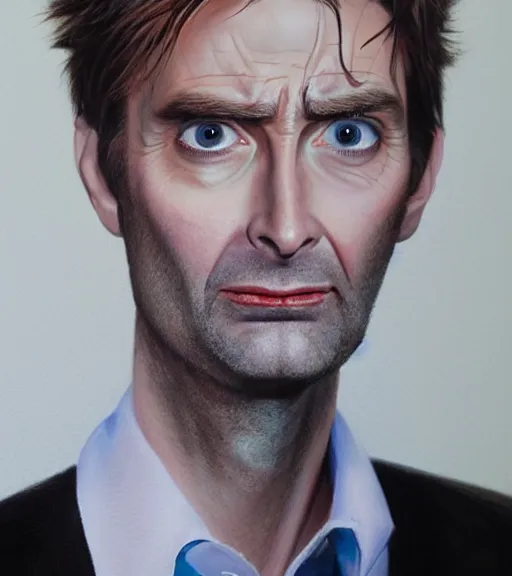 Image similar to david tennant dressed as a golfer, very detailed eyes, hyperrealistic, very detailed painting by Glenn Fabry, by Joao_Ruas