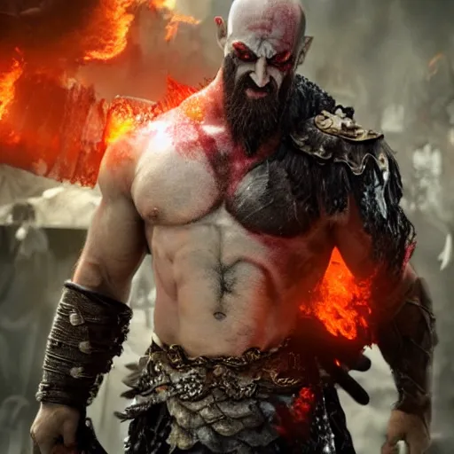 Image similar to film still of kratos as a demon in hell in the new batman movie, sharp focus, artstation, concept art, illustration, art by tian zi and wlop and alphonse mucha