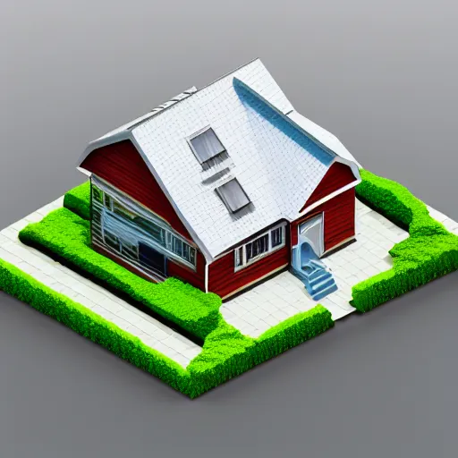 Image similar to a stock photo of a house, isometric, realistic, hdr