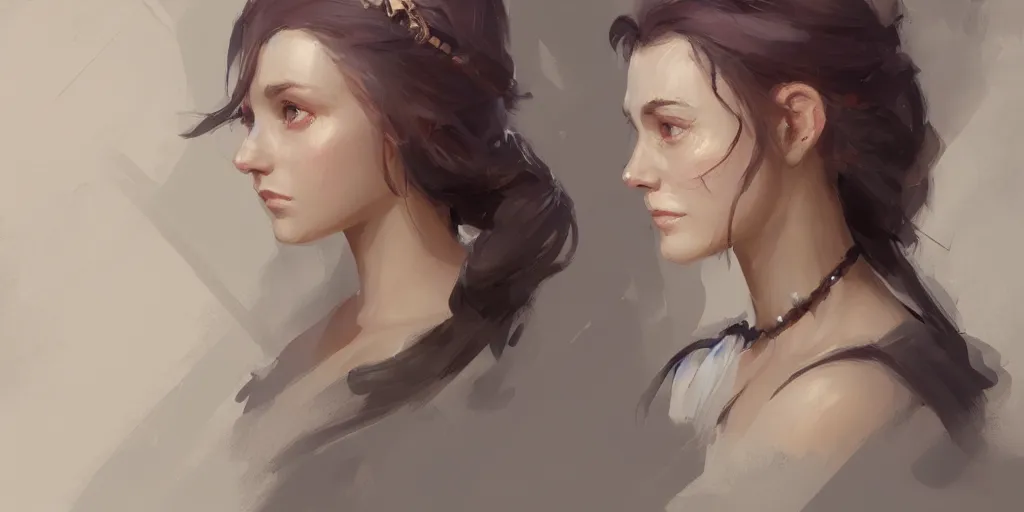 Image similar to character sheet of beautiful princess, by greg rutkowski and greg manchess, digital art, trending on artstation, highly detailed, concept art, beautiful, masterpiece, medium shot, asymmetrical, profile picture, matte painting, exquisite lighting, clear focus, very coherent, plain background, soft painting