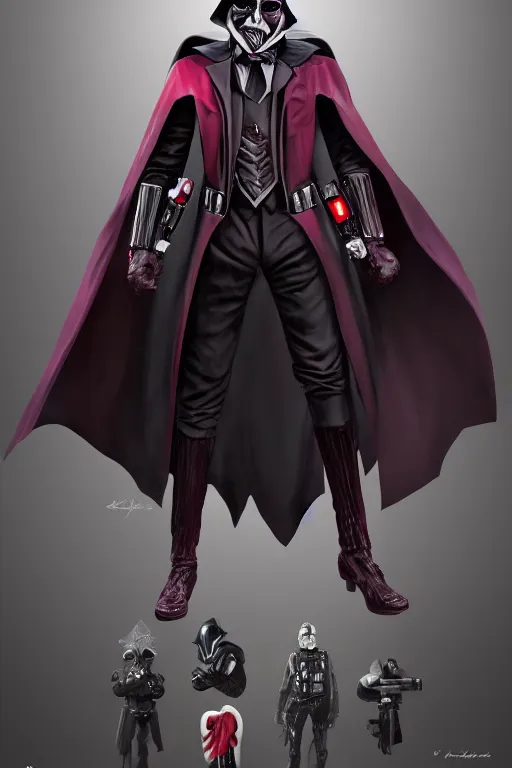 Prompt: Joker wearing sith vader's armor, full character, artstation, highly detailed, highly realistic