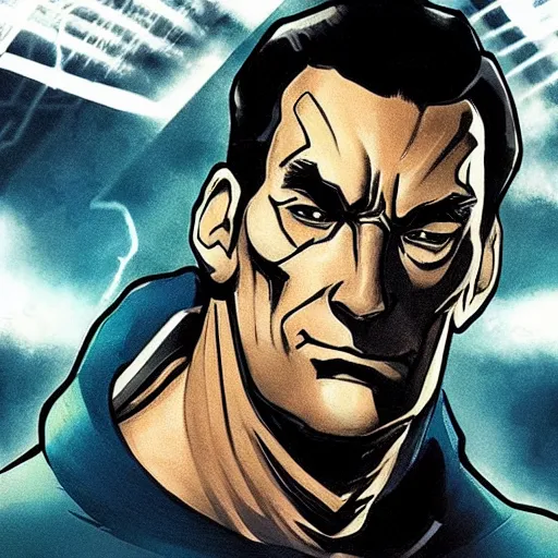 Prompt: concept art for the new fantastic four movie with Jon Hamm as Doctor Doom