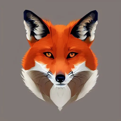 Image similar to face icon vector minimalist mystic fox, loftis, cory behance hd by jesper ejsing, by rhads, makoto shinkai and lois van baarle, ilya kuvshinov, rossdraws global illumination